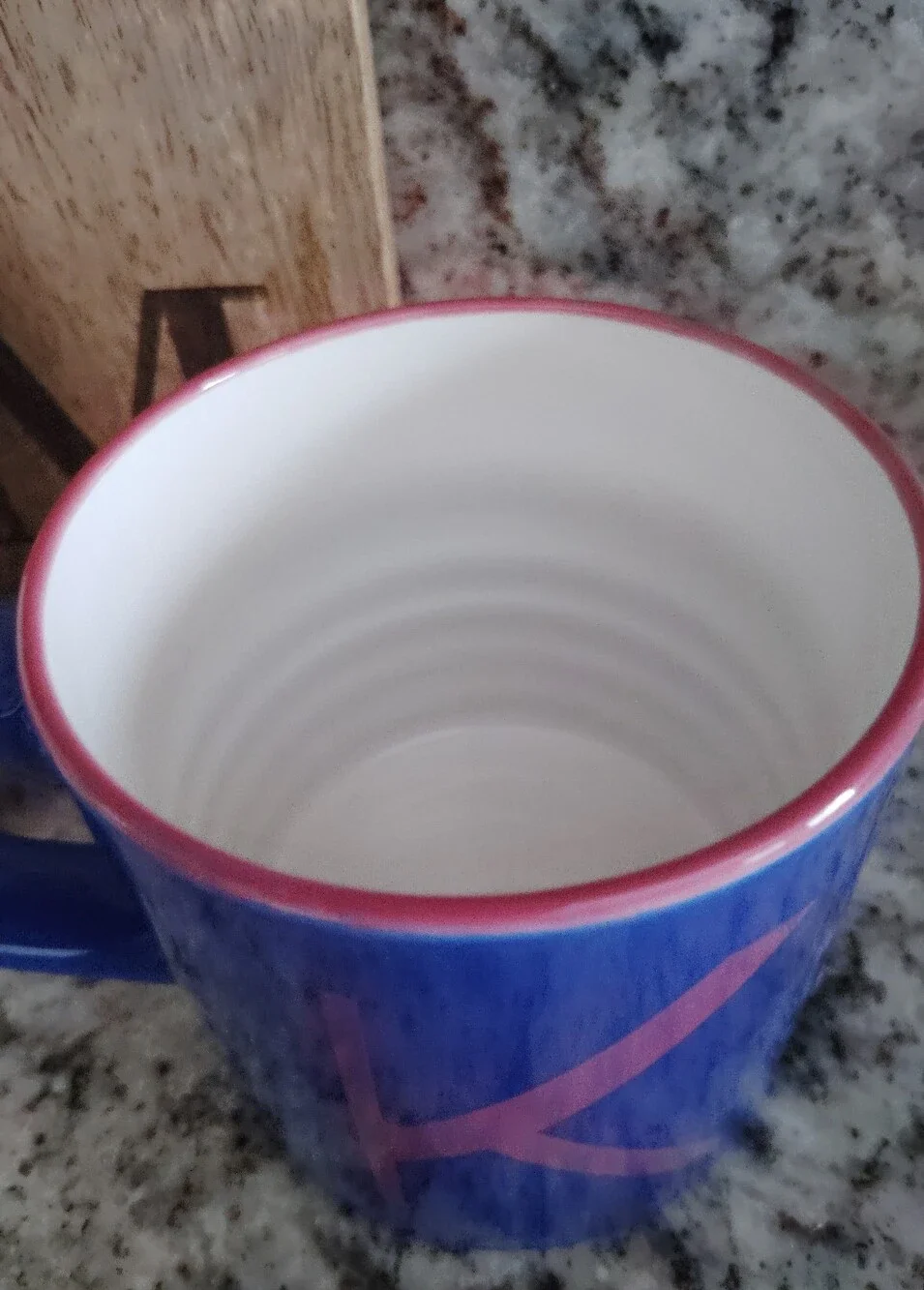 Letter K Opalhouse Target Stoneware Monogram Coffee Mug  Blue Pink 16oz